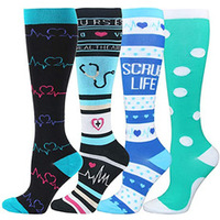 Xingmanyizu personnalisé femmes hommes chaussettes de Compression 20-30mmhg genou haut amusant bas pour courir sport athlétique infirmière