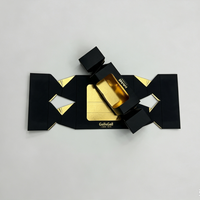 Caja de Regalo de Lujo con Forma de Caramelo, Papel Especial, Logotipo Dorado Estampado en Caliente, Caja Plana con Ventana para Chocolates, Dulces y Pequeños Regalos