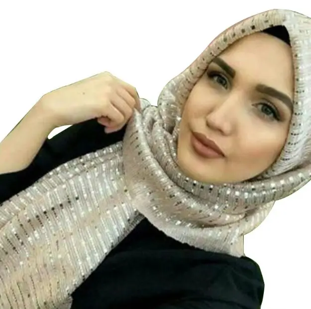 Helen fantasia meninas do casamento saree mousselin brilhante cachecol hijab véus para hijabs verão ladies kleider plissado lenço de seda BB