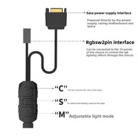 Contrôleur ARGB pour ordinateur 5V 3 broches, synchronisation des lumières, contrôle de température PWM, hub de ventilateurs de boîtier avec télécommande sans fil, en stock