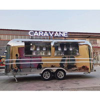 Australian Standard Mobile Van Consession Remorque Alimentaire Remorque En Acier Inoxydable Food Truck Grande Caravane