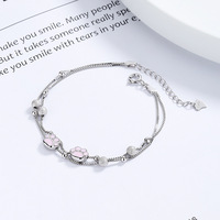 Bracelet à perles en forme de patte de chat, argent sterling 925, mignon, givré, réglable