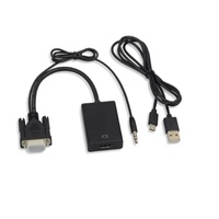 Convertidor VGA Macho a HDTV Hembra de Cobre de Alta Pureza Bajeal con Audio Estéreo de 3.5mm, Carga USB y Revestimiento de PVC para Multimedia