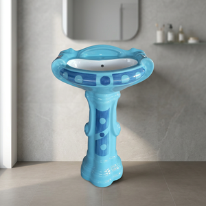Lavabo en céramique à piétement complet, très demandé, pour salle de bain, hôtel, hôpital et usage commercial - Product Image 5