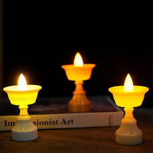 Bougie électronique sans flamme à LED alimentée par piles avec fonction clignotante, adaptée à la décoration de la maison et aux décorations de fêtes - Product Image 1