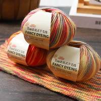 Fil fantaisie 100 % laine mérinos peignée teinte, doux et coloré, 50g, anti-boulochage, pour tricot, crochet, couture, tissage, antistatique, vente en gros
