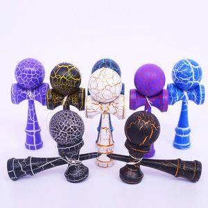 Custom Logo Full Crackle Black Silver Mini Wooden Kendama <b>Toy</b> for Children Outdoor Sports Skill Practice - Product Image 1