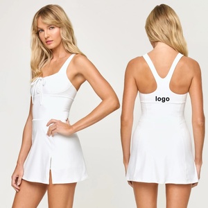 Women's Breathable Quick Dry 4-way Stretch Outdoor Fitness Side-split Tennis Dress <b>Shorts</b> Custom OEM Beach Workout Wear - Product Image 3