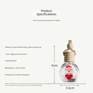 Ambientador de coche de cristal con diseño navideño de dibujos animados, botella de perfume vacía, adorno decorativo creativo para el <span class=keywords><strong>interior</strong></span> del coche - Product Image 2