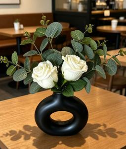 Juego <span class=keywords><strong>de</strong></span> Jarrones con Rosas Artificiales, Flores <span class=keywords><strong>de</strong></span> Seda y Plástico Realistas <span class=keywords><strong>para</strong></span> Decoración del Hogar en Estilo Europeo, Halloween y Navidad - Product Image 5