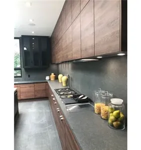 Cbmmart Professionele Fabriek Noord-Amerika Villa Houtnerf Getextureerde Melamine Afwerking Keukenkasten