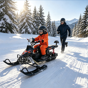 Motoneige électrique tout-terrain avec dossier confortable, véhicule à chenilles pour la conduite sur les pentes enneigées en hiver - Product Image 4