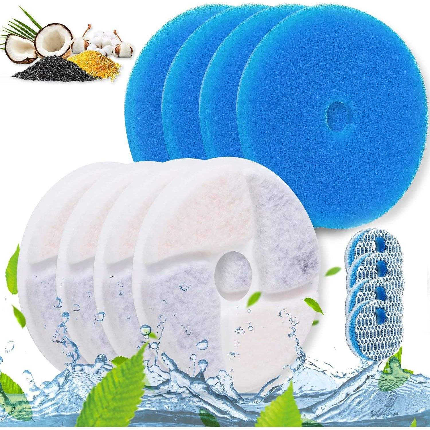 ตลับกรองสีขาวผ้าฝ้ายสีน้ำเงิน ชุด 4P