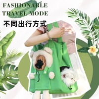 Sac à dos de transport portable pour chat, chien et petits animaux de compagnie, avec logo ours de dessin animé, à porter en bandoulière, à la main ou sur l'épaule, avec capuche