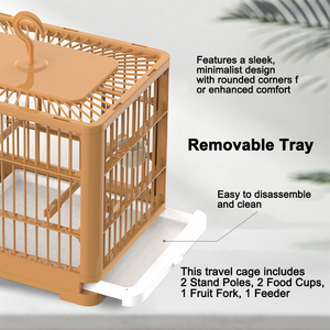 Geniş Alanlı Taşınabilir ABS Malzemeli Çevre Dostu Katlanabilir Kuş Kafesi Nefes Alabilen Gözetleme Pencereli Papağanlar İçin Ev Tipi Kuş Malzemeleri - Product Image 4