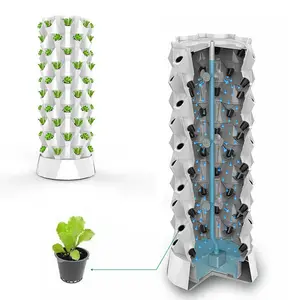 Pots Vertical Hydroponic System Tower New Product Watering Pump Provided Water Pump Agriculture Tower Garden 10 Layer 80 30L