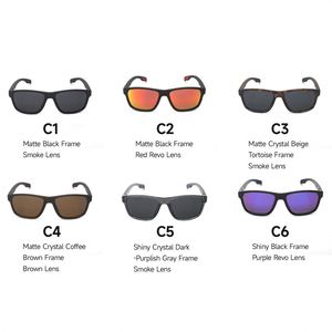 Lunettes de soleil polarisées TAC de style sportif avec monture carrée en TR90 noir mat, logo personnalisé, lunettes de conduite pour hommes, couleur personnalisée - Product Image 6