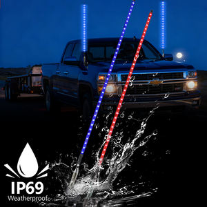 Luci LED a Frusta Trasparenti da 4FT 12V con Telecomando, Antenna Danzante <span class=keywords><strong>RGB</strong></span>, Asta Portabandiera - Product Image 4