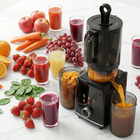 Exprimidor de Naranjas Eléctrico, Control Digital Automático, Menú Colorido, Exprimidor Lento, Exprimidor de Frutas para el Hogar