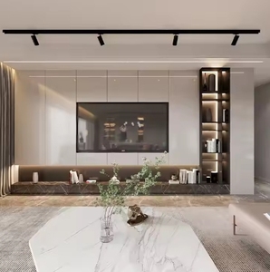 Modern Style Living Room Tv <b>Cabinet</b> With Suspended <b>Storage</b> High <b>Wooden</b> Furniture With Embedded Tv - Product Image 6