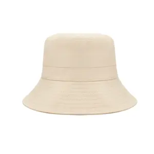 Großhandel 100% Baumwolle Luxus Blank Custom Logo Faltbare breite Krempe Sonnenschutz Eimer Hüte für Herren Frauen