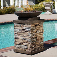 Réservoir caché en béton armé de fibres de verre Table de foyer à gaz Patio extérieur Jardin Cour arrière Carré 29 "Réservoir de gaz Cheminée