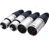 Connecteur XLR Mâle Femelle Aiguille en Cuivre 4/5 Broches Noir Cannon XLR 4/5 Broches