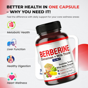 Cápsulas de Berberina, Soporte Antioxidante, Función Hepática, Salud <span class=keywords><strong>Intestinal</strong></span>, Suplementos de Inmunidad con Canela y Cardo Mariano - Product Image 4