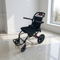 Fauteuil roulant de voyage portable, fauteuil roulant pliable pour bagages, chaise de transport pour avion avec poignée