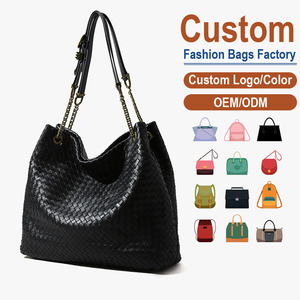 Bolso de Hombro de Piel de Oveja Auténtica Tejido a Mano de Primera Calidad, Bolso Tote de Cuero Suave de Gran Capacidad con Cierre Magnético, OEM ODM - Product Image 1