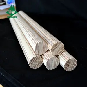 Poplar Birch LVL Round Wood Dowel LVL Bar for Furniture Parts