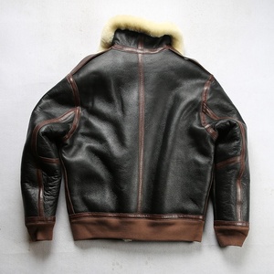 Nuovo inverno di alta qualità personalizzato Short americano A2 Pilot <span class=keywords><strong>Shearling</strong></span> cappotti di pelliccia da uomo con risvolto e giacche di <span class=keywords><strong>montone</strong></span> ispessite - Product Image 3