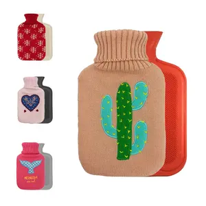 Oem odm горячая Распродажа уникальный дизайн вязание теплые руки резиновый мешок для горячей воды крышка бутылки