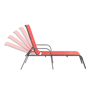 كرسي استلقاء شاطئي قابل للتكديس بخمس وضعيات قابل للتعديل من التيسلين 2×1 للاستخدام الخارجي، سرير استرخاء للحدائق والفنادق والشرفات - Product Image 4