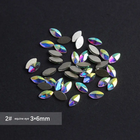 Luxe Transparent AB Strass Non Hotfix Cristal Pierre Verre Verre de Haute Qualité pour les Conceptions d'Ongles à Dos Plat