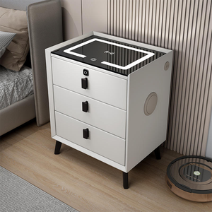 Commode suspendue de style industriel avec casier, table de chevet intelligente à lumière d'ambiance pour usage domestique européen - Product Image 6