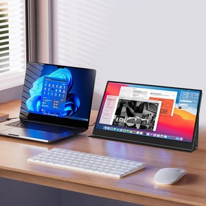 Écran portable 15,6 pouces <span class=keywords><strong>ultra</strong></span>-fin IPS LED rétroéclairé pour ordinateur portable, interface Type-C, 60 Hz, temps de réponse de 30 ms, idéal pour le travail et le gaming, large format - Product Image 4