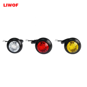 Feu de position latéral rond à LED IP67 SAE DOT de 3/4 pouces avec fil de balle pour camion, remorque, camping-car et bateau - Product Image 1
