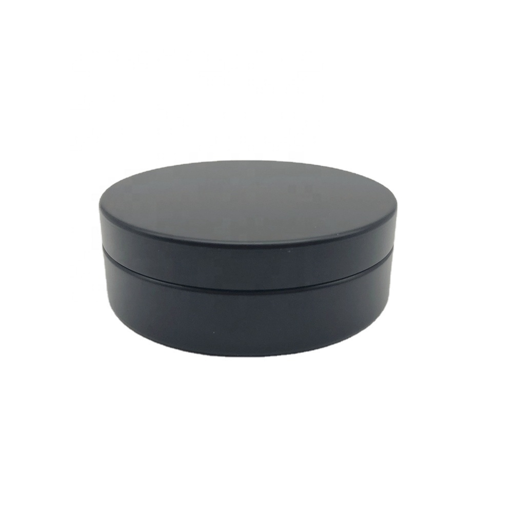 100ml matte black round aluminum jar with slip lid pomade tin jar candle tin can candy container box