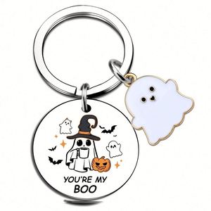 Design Custom Halloween Color-printed Metal Keychain Ghost Pattern Pendant Accessories - Product Image 1