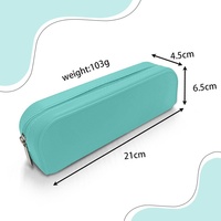 Nouvelle trousse à crayons rectangulaire multifonctionnelle simple en silicone avec fermeture éclair LD-148, impression de logo, pour l'école et le bureau