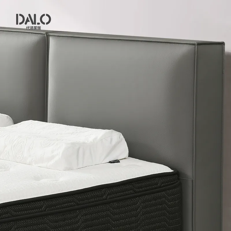 Итальянский светлый Роскошный Современный серый коричневый мягкий каркас кровати, очень большая изогнутая платформа, однотонный деревянный каркас кровати двуспальная кровать