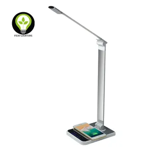 אלחוטי תשלום LED מנורת שולחן עם יד לטאטא חיישן צבע מתכוונן