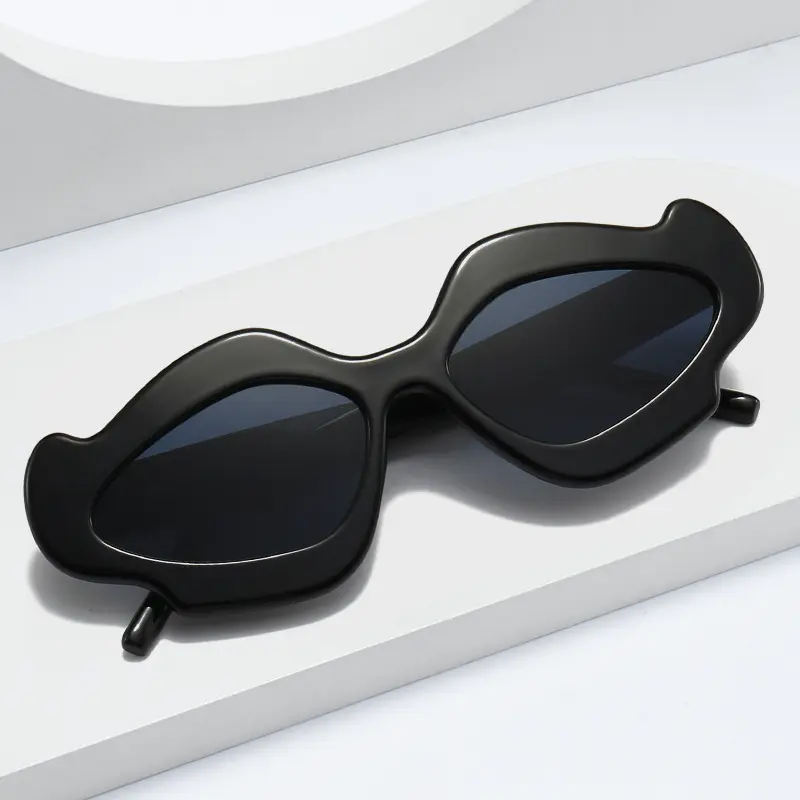 DL lunettes pas cher couleur bonbon lunettes de soleil irrégulières 2024 femmes mode polygonale fleur lunettes nouveau produit Hip Hop lunettes