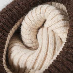 Chapeau en laine chaud d'automne et d'hiver de haute qualité en <span class=keywords><strong>fourrure</strong></span> de lapin mélangée tricotée assortie aux couleurs - Product Image 3