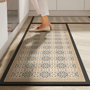 Tikar lantai karpet Non Slip karpet dapur dan Set mudah perawatan cetak poliester Modern persegi panjang tas PP + tas tenun