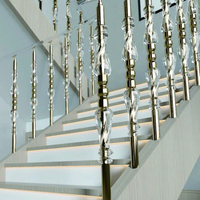 Escaliers d'intérieur en cristal Main courante Poteau de balustrade Garde-corps Design moderne Piliers en acrylique transparent