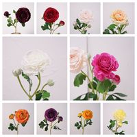 Bunga Ranunculus Buatan Real Touch, Tangkai Bunga Sutra Romantis untuk Dekorasi Bunga di Ruang Tamu Rumah