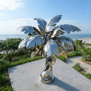 Patung Logam 3D Baja Tahan Karat yang Dipoles, Patung Taman Modern Besar untuk Luar Ruangan, Ukuran Asli - Product Image 6