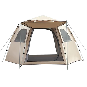 Tenda da Campeggio Estiva Portatile per Parco, Apertura Rapida, Design Esagonale, Protezione Solare, Impermeabile, in Oxford, Una Camera da Letto, 2 Persone - Product Image 1